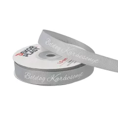   Boldog karácsonyt feliratú ripsz szalag / 1,5cm x 20y   10#