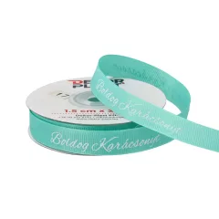   Boldog karácsonyt feliratú ripsz szalag / 1,5cm x 20y   17#