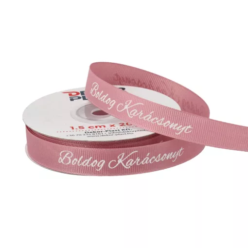Boldog karácsonyt feliratú ripsz szalag / 1,5cm x 20y   04#