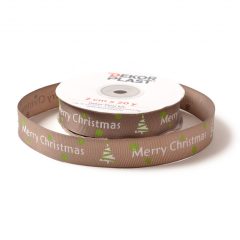 Merry Christmas feliratú fenyőfás ripsz szalag