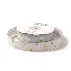 Merry Christmas feliratú fenyőfás ripsz szalag