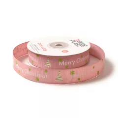Merry Christmas feliratú fenyőfás ripsz szalag