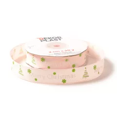 Merry Christmas feliratú fenyőfás ripsz szalag