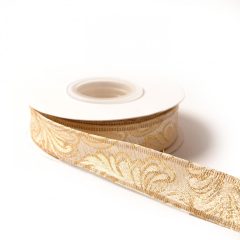 Barokk mintás drótos szalag / 2,5cm x 10y  07# Barokk mintás drótos szalag / 2,5cm x 10y  07#