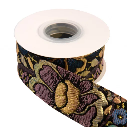 Barokk mintás drótos szalag / 4cm x 10y  03#