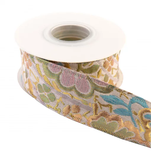 Barokk mintás drótos szalag / 4cm x 10y  08#