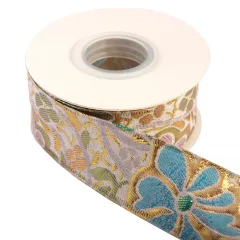Barokk mintás drótos szalag / 4cm x 10y  09#