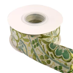Barokk mintás drótos szalag / 4cm x 10y  10#