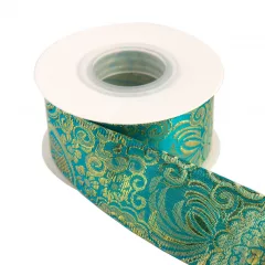 Barokk mintás drótos szalag / 4cm x 10y  11#