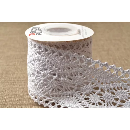 Fehér csipke szalag / 8cm x 5y    01#