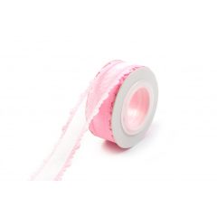 Szatén csipkés szélű hálós szalag / 2,5cm x 10y