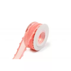 Szatén csipkés szélű hálós szalag / 2,5cm x 10y