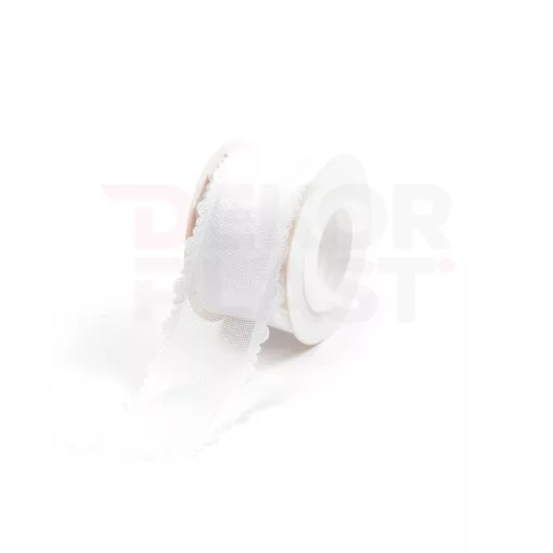 Szatén csipkés szélű hálós szalag / 4cm x 10y