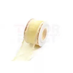 Szatén csipkés szélű hálós szalag / 4cm x 10y