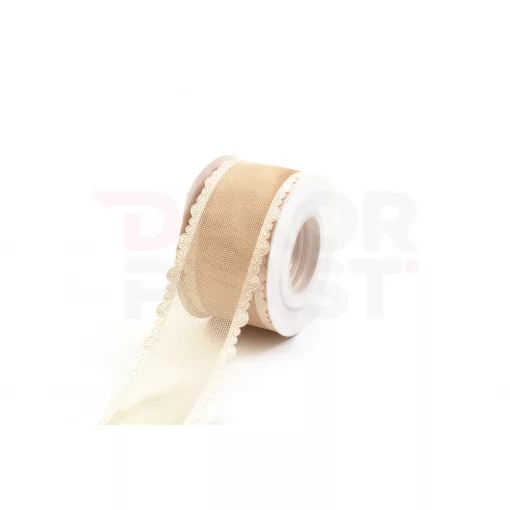 Szatén csipkés szélű hálós szalag / 4cm x 10y