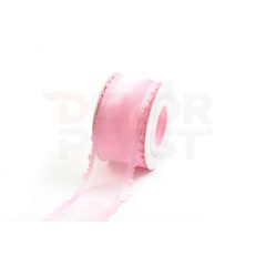 Szatén csipkés szélű hálós szalag / 4cm x 10y