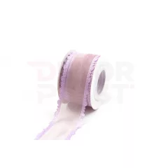 Szatén csipkés szélű hálós szalag / 4cm x 10y