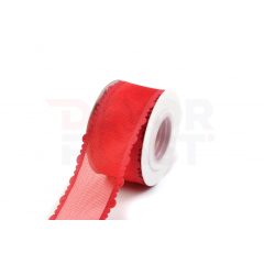 Szatén csipkés szélű hálós szalag / 4cm x 10y