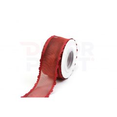 Szatén csipkés szélű hálós szalag / 4cm x 10y