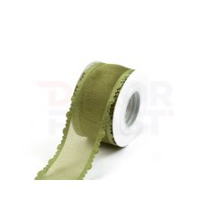 Szatén csipkés szélű hálós szalag / 4cm x 10y