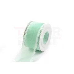 Szatén csipkés szélű hálós szalag / 4cm x 10y