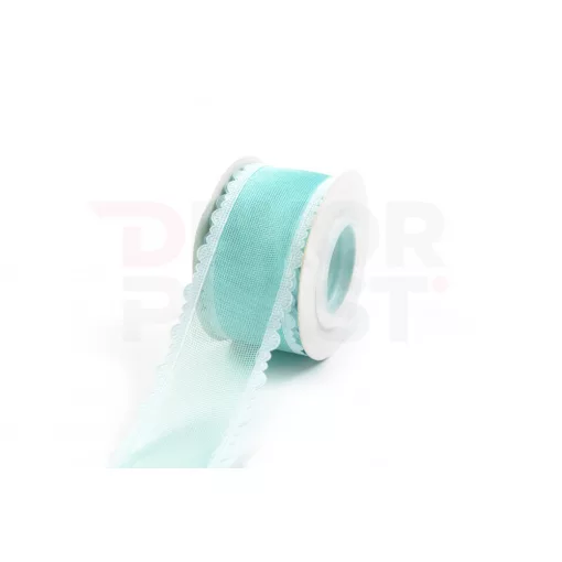 Szatén csipkés szélű hálós szalag / 4cm x 10y