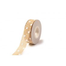 Pöttyös Lenvászon szalag / 2,5cm x 10y   04#