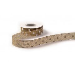 Pöttyös Lenvászon szalag / 2,5cm x 10y  45#