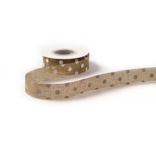 Pöttyös Lenvászon szalag / 2,5cm x 10y  45#