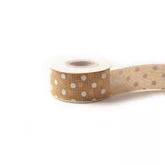 Pöttyös Lenvászon szalag /4cm x 10y