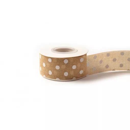 Pöttyös Lenvászon szalag /4cm x 10y