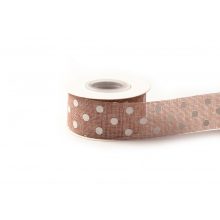 Pöttyös Lenvászon szalag /4cm x 10y