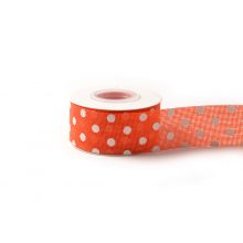 Pöttyös Lenvászon szalag /4cm x 10y