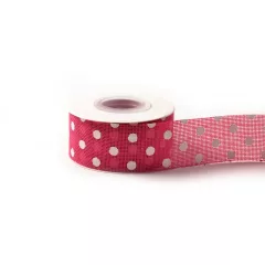 Pöttyös Lenvászon szalag /4cm x 10y