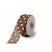 Pöttyös Lenvászon szalag /4cm x 10y
