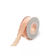 Szatén csipkés szélű pamut szalag / 2,5cm x 10y