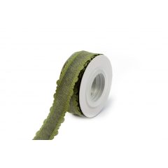 Szatén csipkés szélű pamut szalag / 2,5cm x 10y