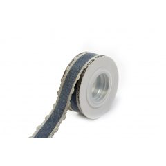 Szatén csipkés szélű pamut szalag / 2,5cm x 10y