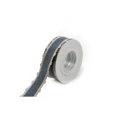 Szatén csipkés szélű pamut szalag / 2,5cm x 10y