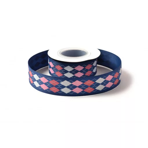 Káró mintás ripsz szalag / 2,5cm x 10y   01#