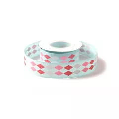 Káró mintás ripsz szalag / 2,5cm x 10y   06#