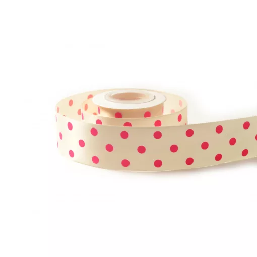 Pöttyös szatén szalag / 4cm x 10y   03#