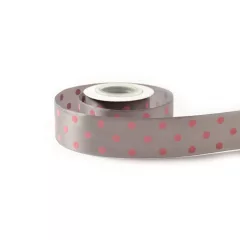 Pöttyös szatén szalag / 4cm x 10y   04#