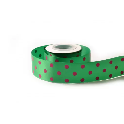 Pöttyös szatén szalag / 4cm x 10y   07#