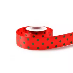 Pöttyös szatén szalag / 4cm x 10y   14#