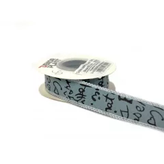 Szatén csipkés szélű, textil szalag 2,5cm x 10y