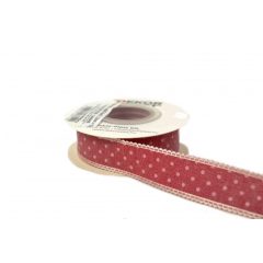 Szatén csipkés szélű  ripsz szalag / 2,5cm x 10y