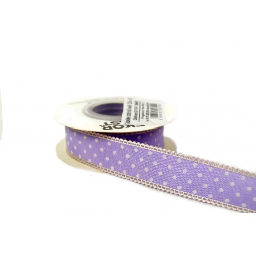 Csipkés szatén szélű, textil szalag 2,5cm x 10y