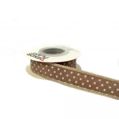 Csipkés szatén szélű, textil szalag 2,5cm x 10y