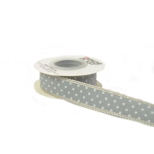 Csipkés szatén szélű, textil szalag 2,5cm x 10y